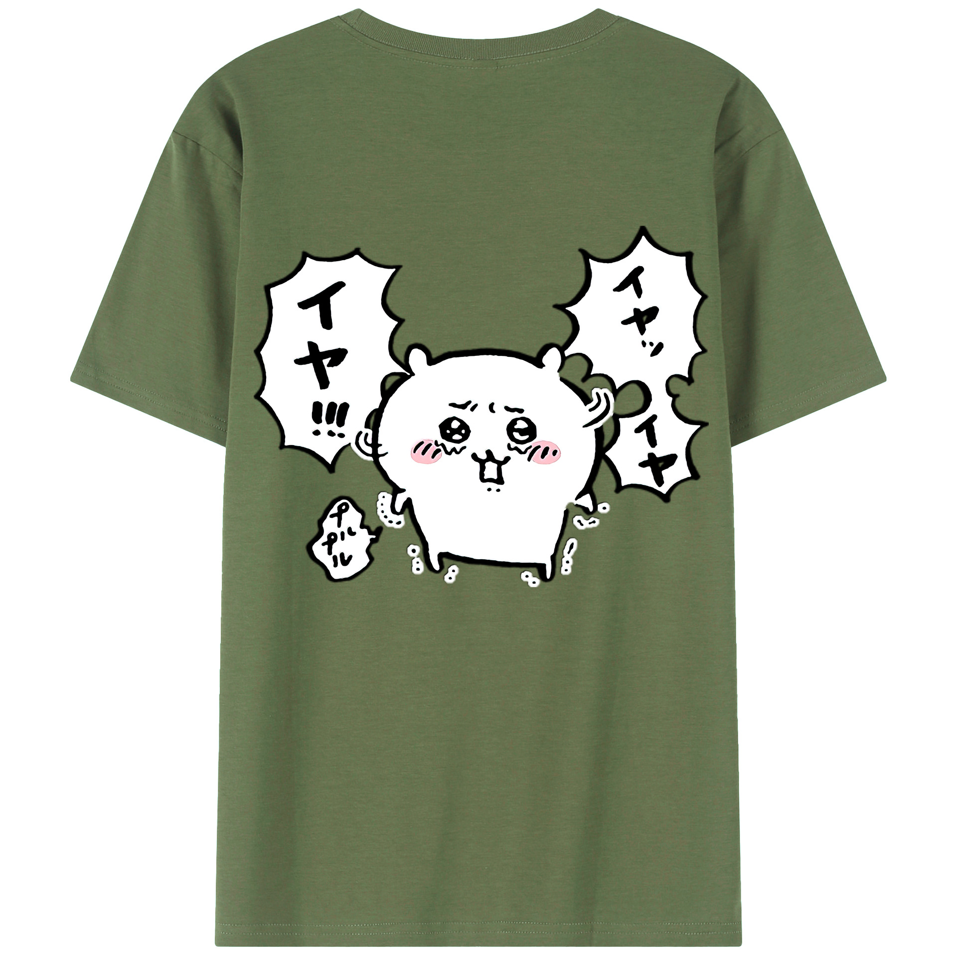（画像用） ちいかわ ちいかわ Chii-kawa chiikawa 綿100％ メンズ半袖Tシャツ（バックプリント） 通気性